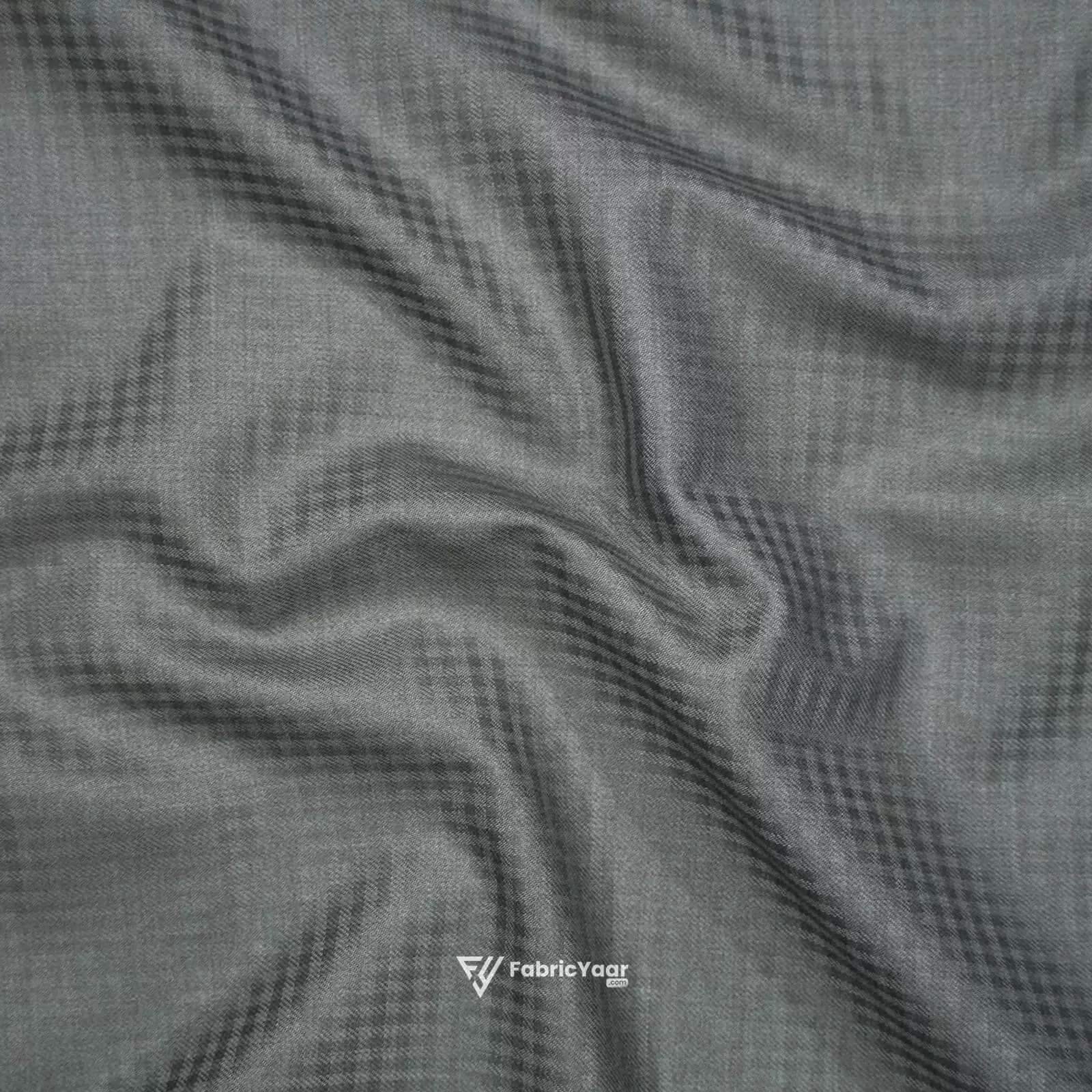 Terry Rayon Zero Emboss Tree Grey Pant / Suit Fabric (Width 58 Inch)