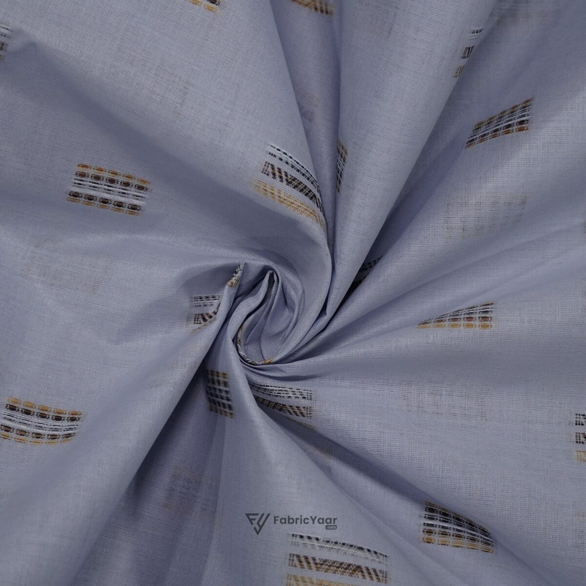 Paper Cotton Lawn Multi Color Buta Sky Blue Shirt / Kurta Fabric (Width 58 Inch)