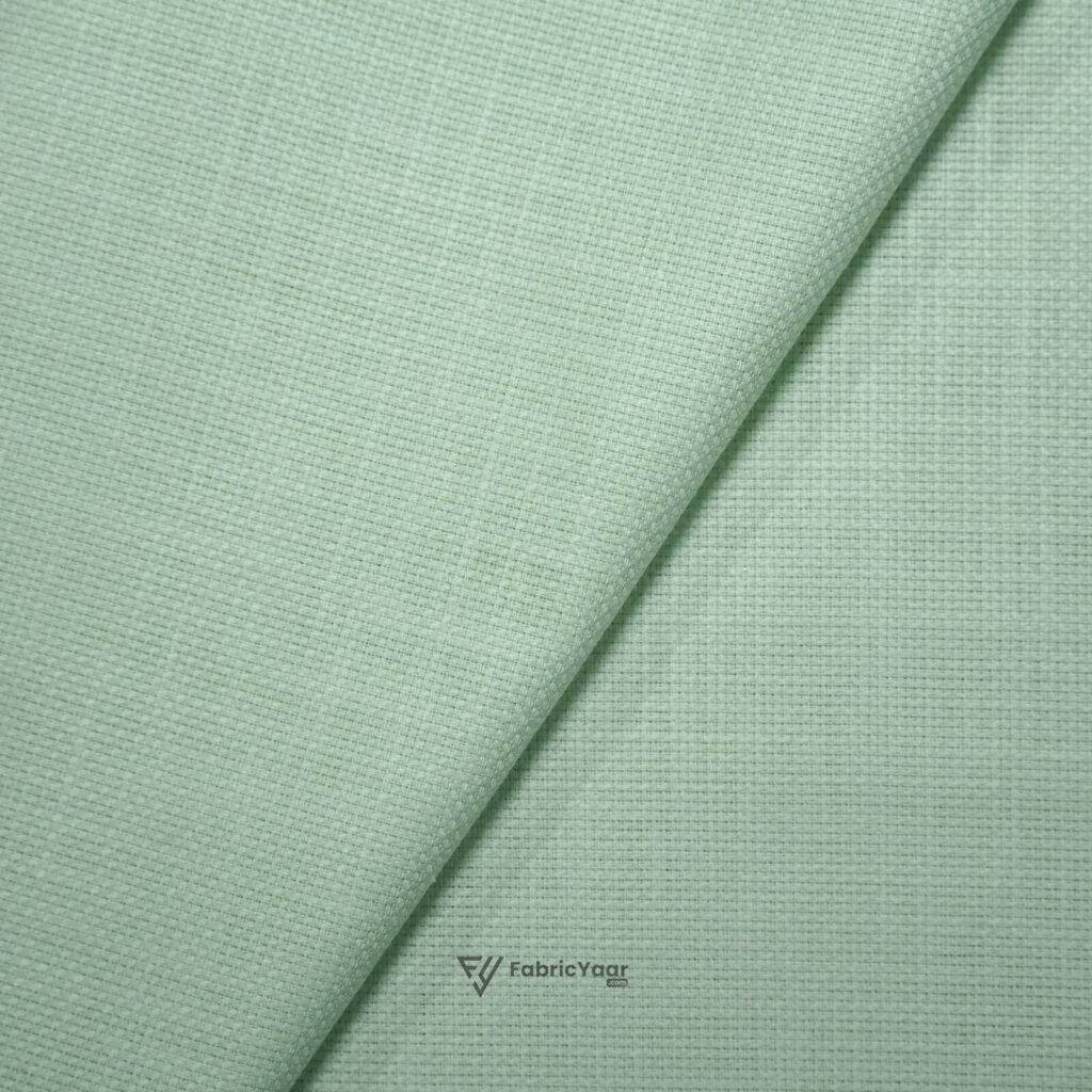 Solino 100% Cotton Jute Structure Mint Green Shirt / Kurta Fabric (Width 58 Inch)