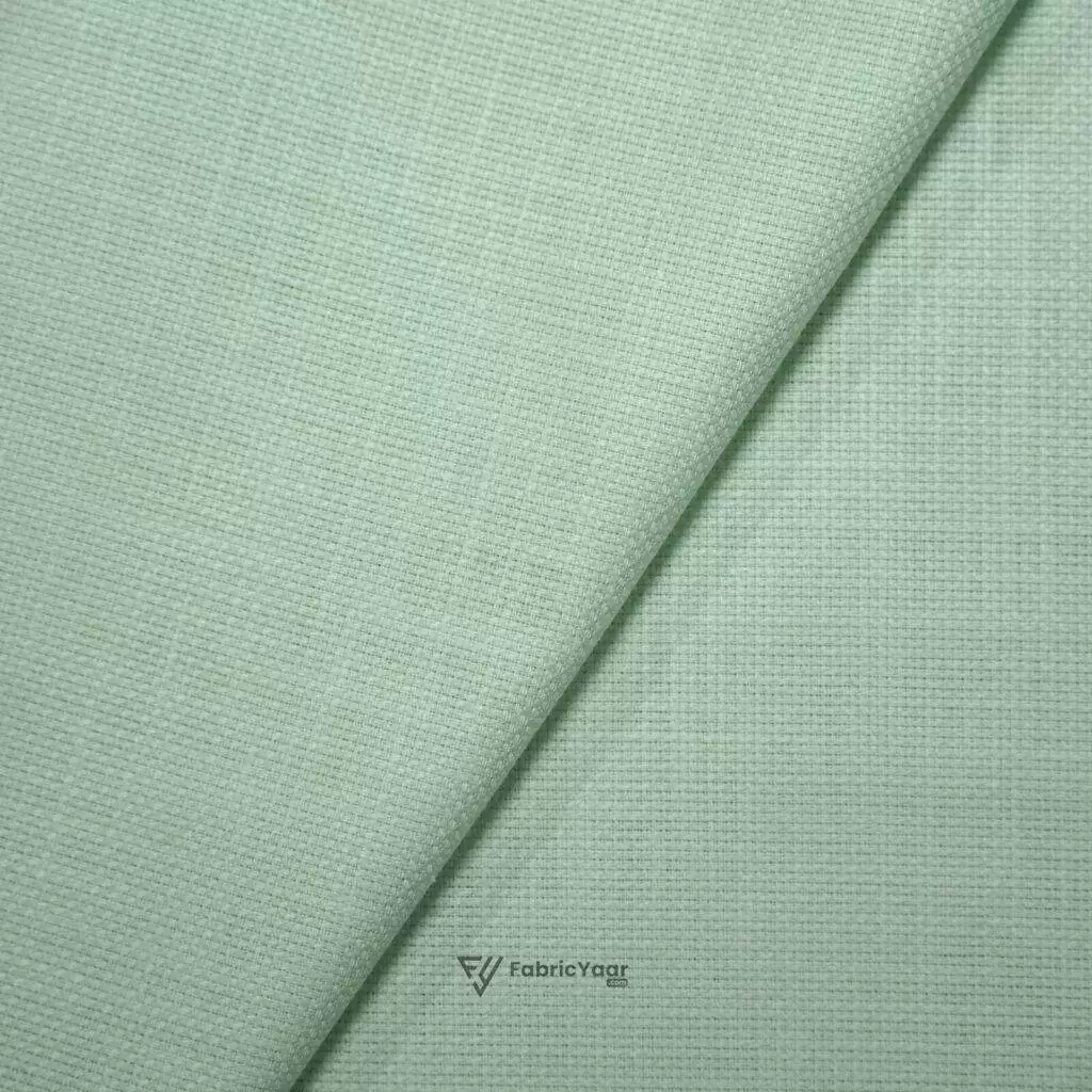 Solino 100% Cotton Jute Structure Mint Green Shirt / Kurta Fabric (Width 58 Inch)