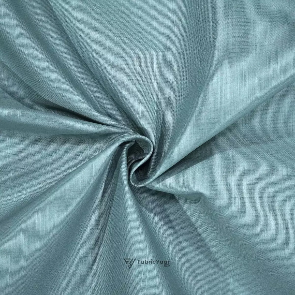 Mitva Cotton Linen Plain Dusty Sea Green Shirt / Kurta Fabric (Width 58 Inch)