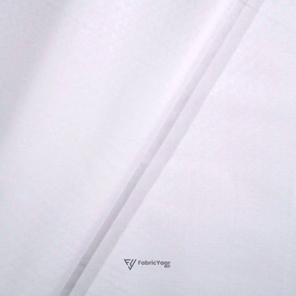 Self Schway White Textured Giza Cotton Shirt / Kurta Fabric (Width 58 Inch)