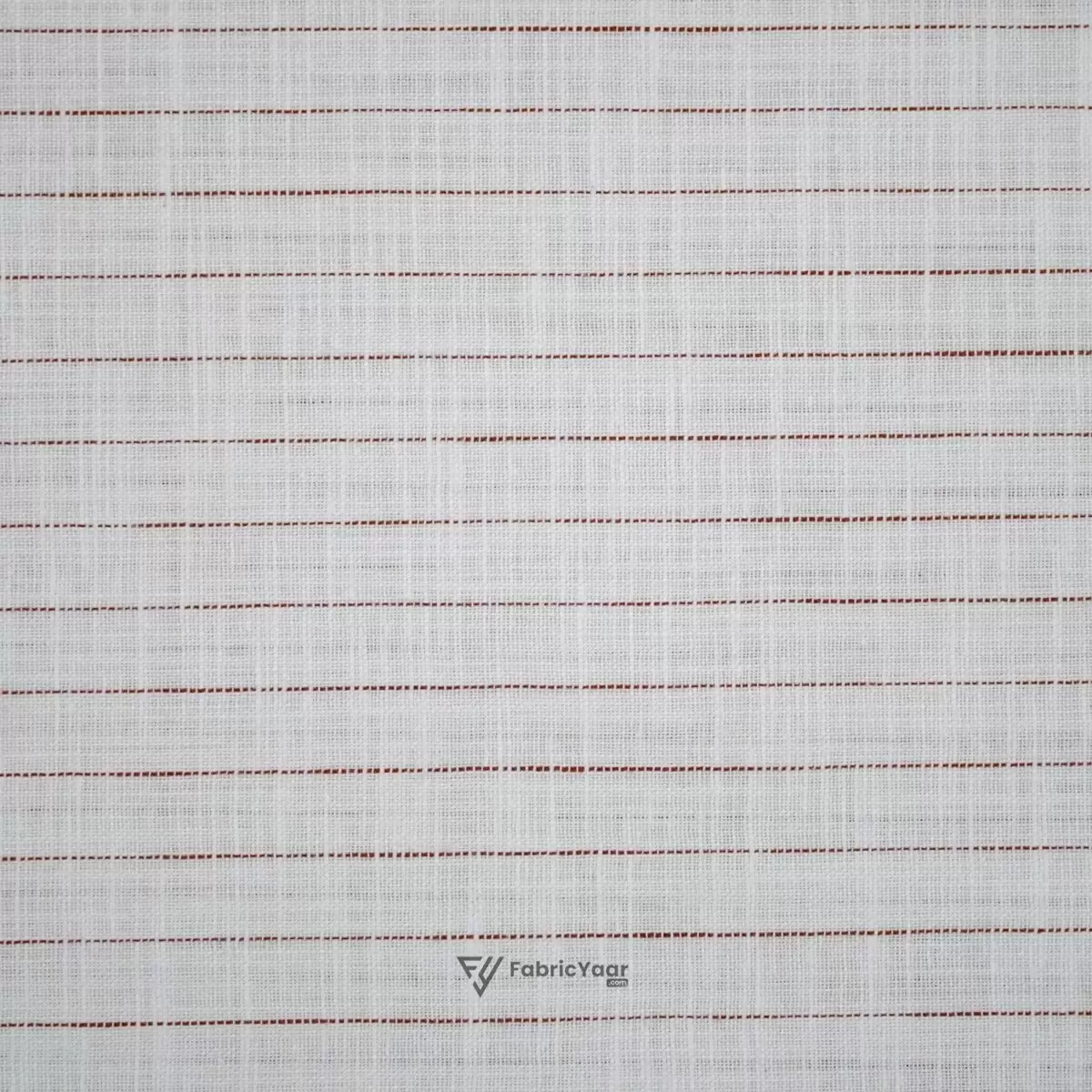 Cotton Linen Self Maroon Stripe Shirt / Kurta Fabric (Width 58 Inch)