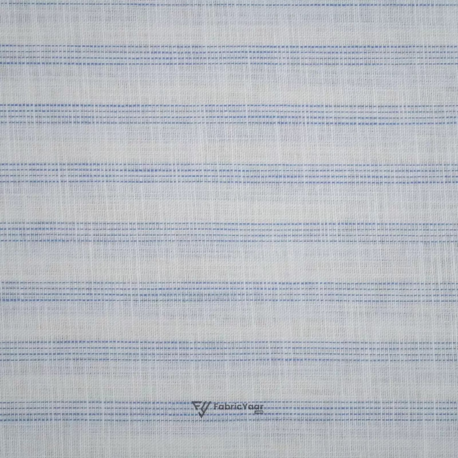 Cotton Linen Self Majestic Blue Stripe Shirt / Kurta Fabric (Width 58 Inch)