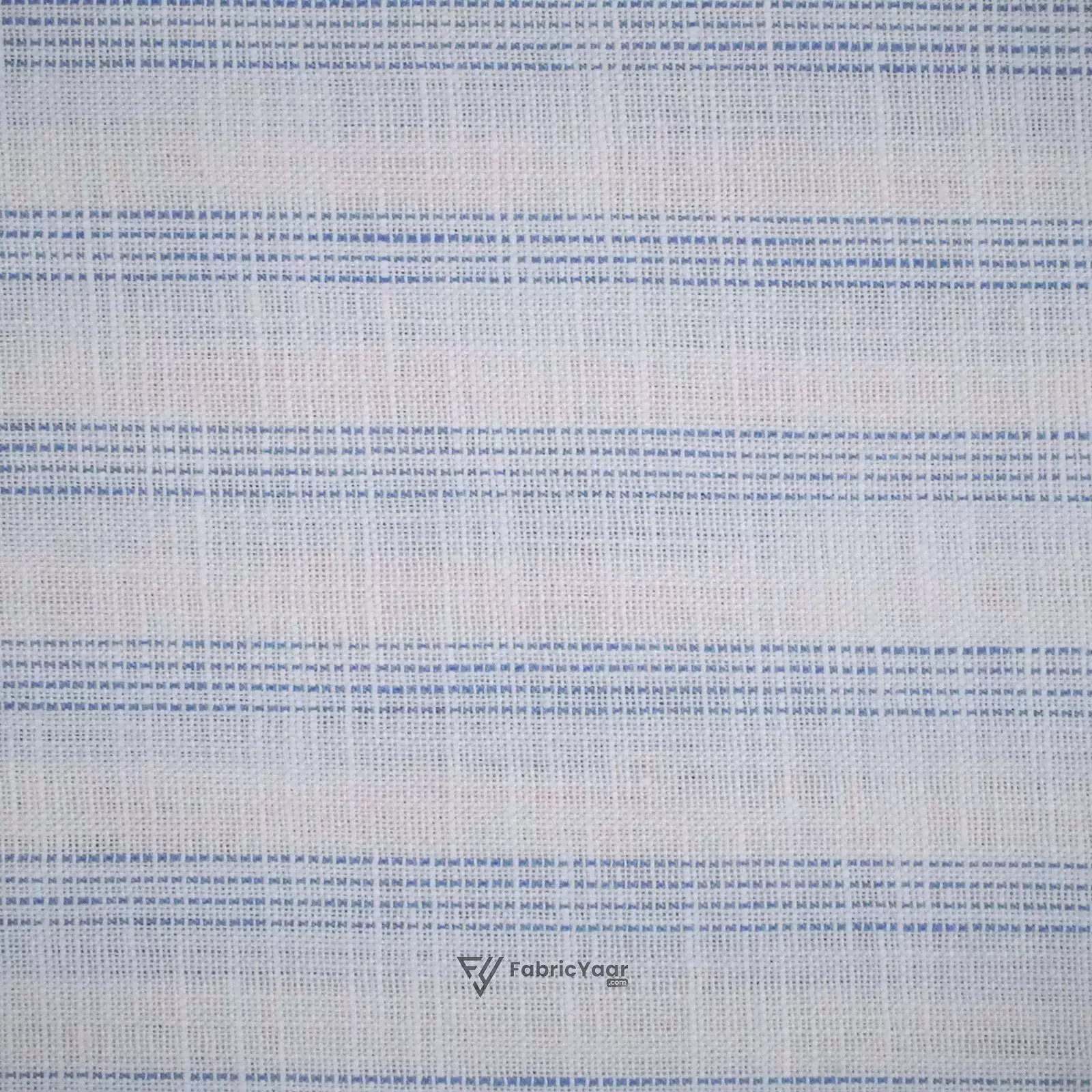 Cotton Linen Self Majestic Blue Stripe Shirt / Kurta Fabric (Width 58 Inch)