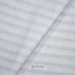 Cotton Linen Self Majestic Blue Stripe Shirt / Kurta Fabric (Width 58 Inch)