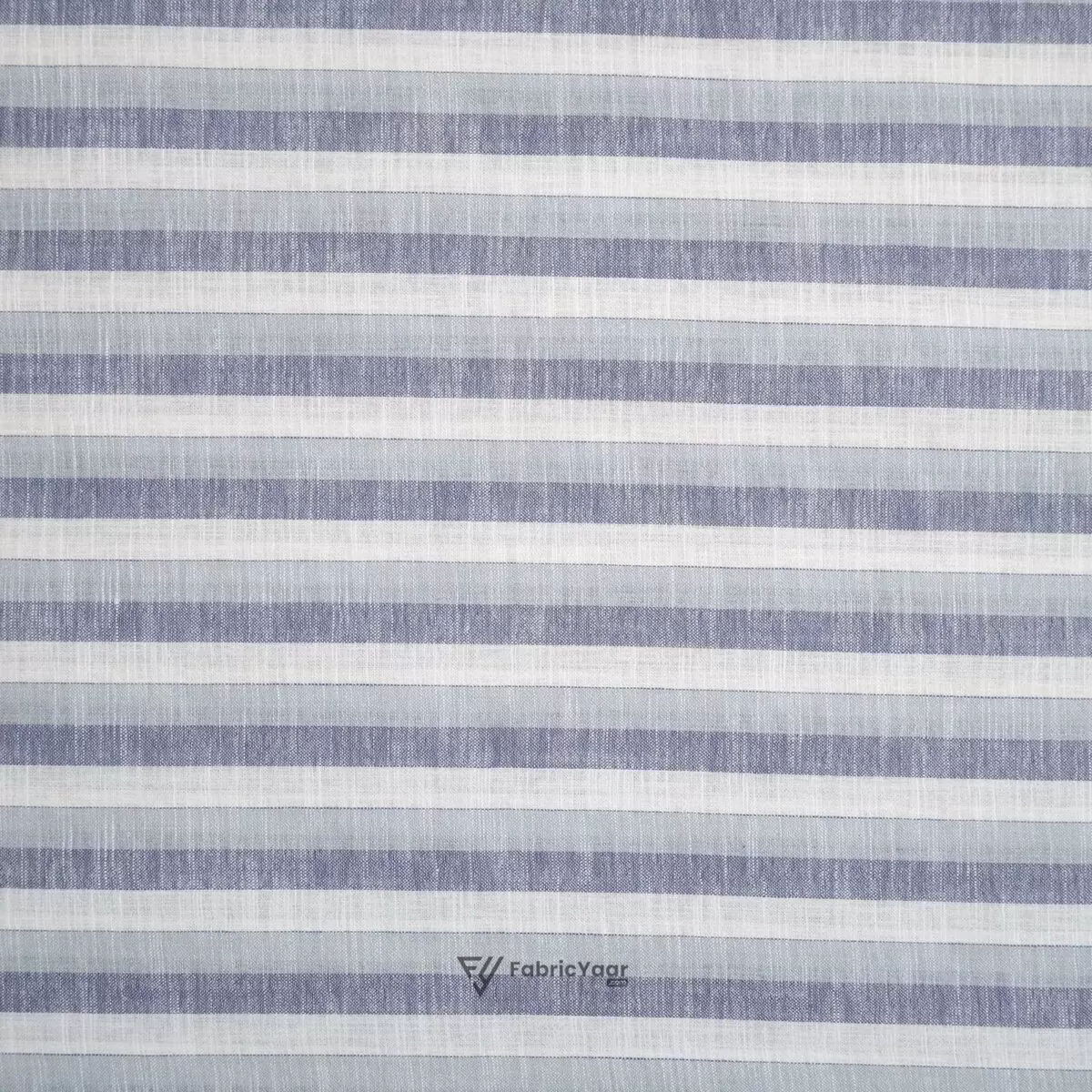 Cotton Linen Self Shaded Blue Stripe Shirt / Kurta Fabric (Width 58 Inch)