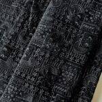 DOBLINO Designer Embroidery Velvet With Sequins Black Kurta / koti / shrug / Jodhpuri (Width 58 Inch)